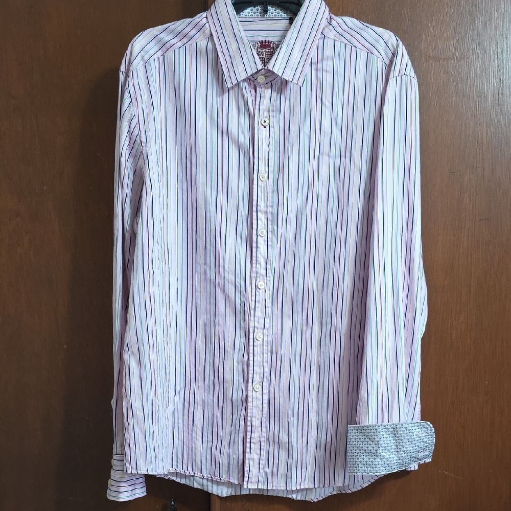 House Of Lords Men's Striped Button-Down Shirt XL